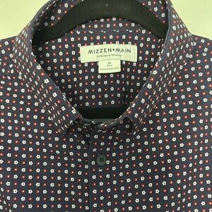 Mizzen + Main Men's Dark Purple Patterned Shirt